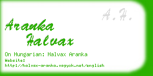 aranka halvax business card